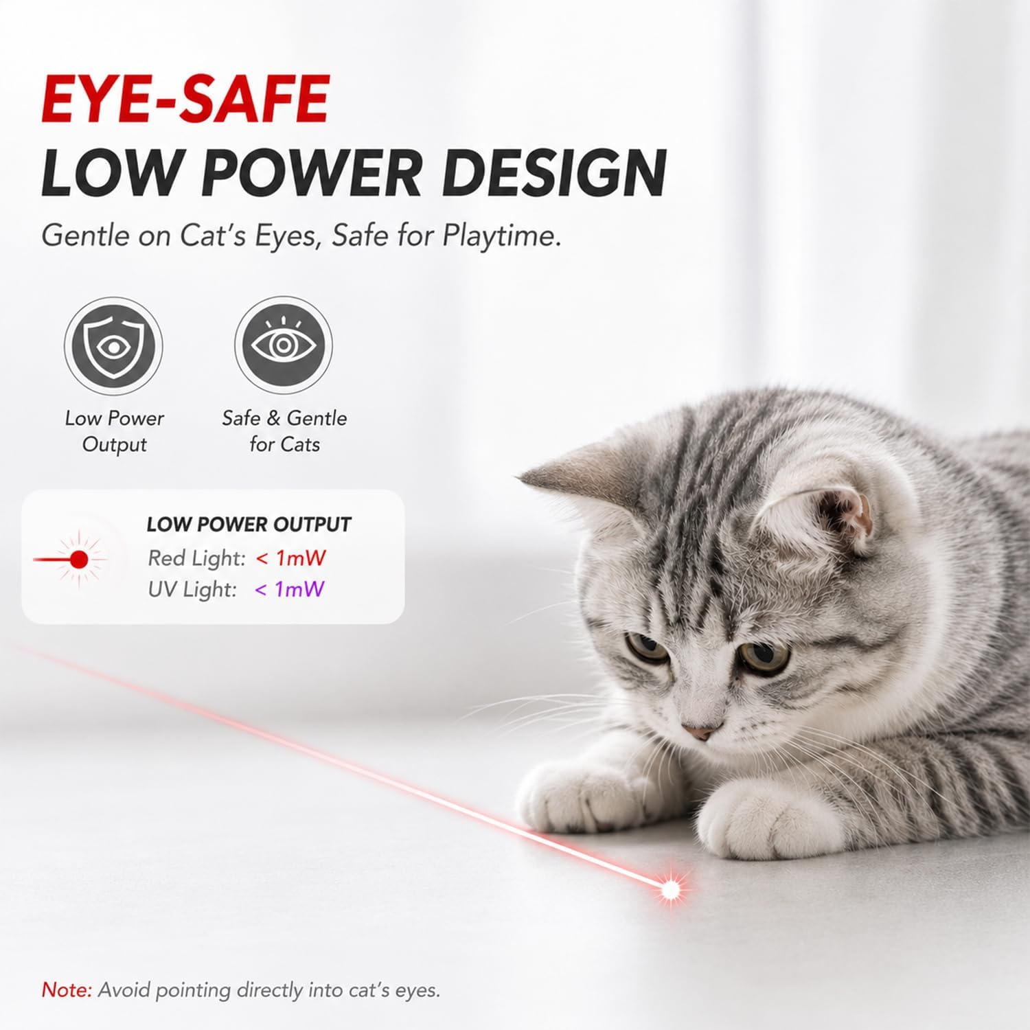 2 Pack Cat Laser Pointer Toys, USB Rechargeable Pet Teaser image 4