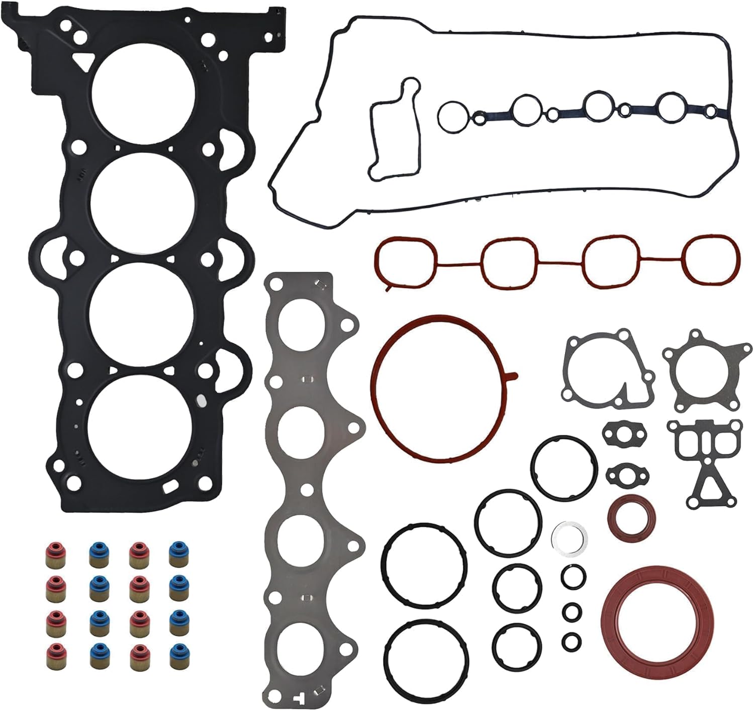 HS26554PT Engine Head Gasket kit Compatible with Hyundai Accent/Veloster Kia Rio/Soul 2012-2016 Replace# HGS195 HSHY22L 22311-2B004 28521-2B400 22441-2B610 28411-2B600 25124-2B000 1.6L ONLY