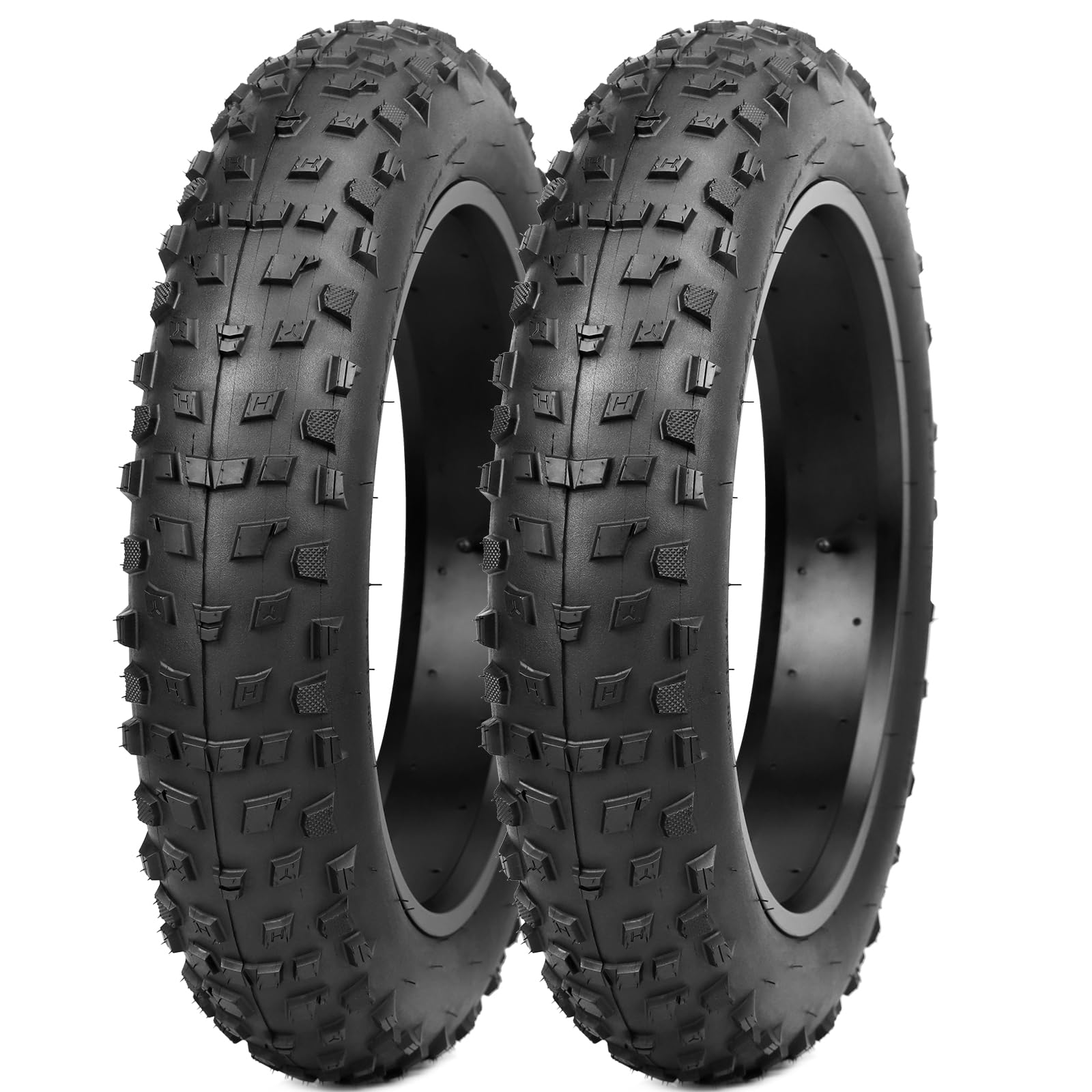 GRELiving 2er-Pack 20x4.0 Zoll Heavy Duty E-Bike Reifen Fat-Bike Reifen 98-406 20PSI Fahrradmantel