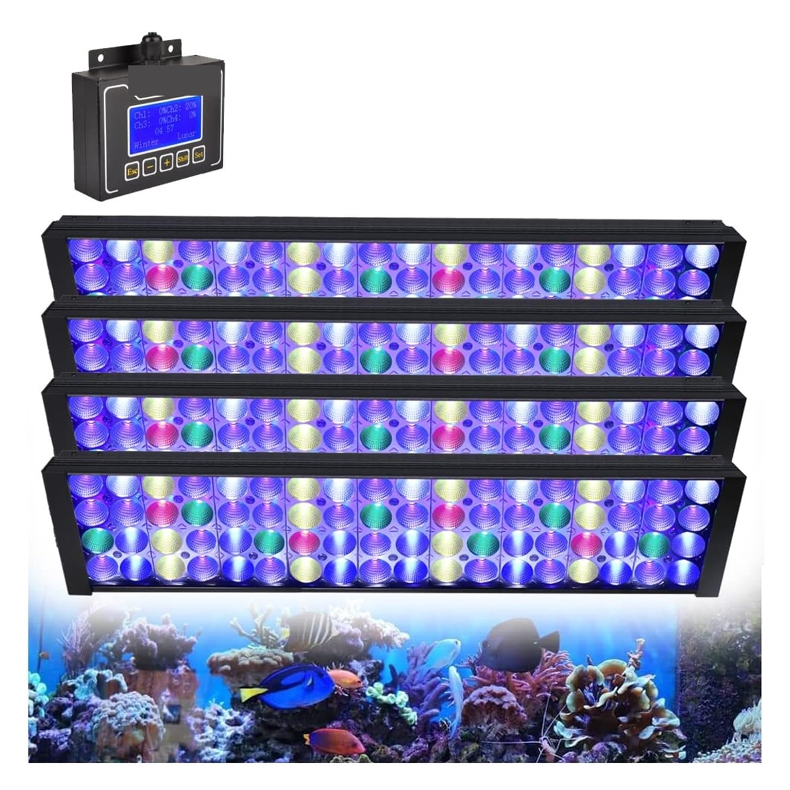 Luz LED para acuario Luces de Coral for acuario, lámpara de acuario marino, luz de pesca Led de arrecife de Coral for lámpara de arrecife de pecera SPS/LPS de 60-240cm ( Color : For 210cm-240cm , Size