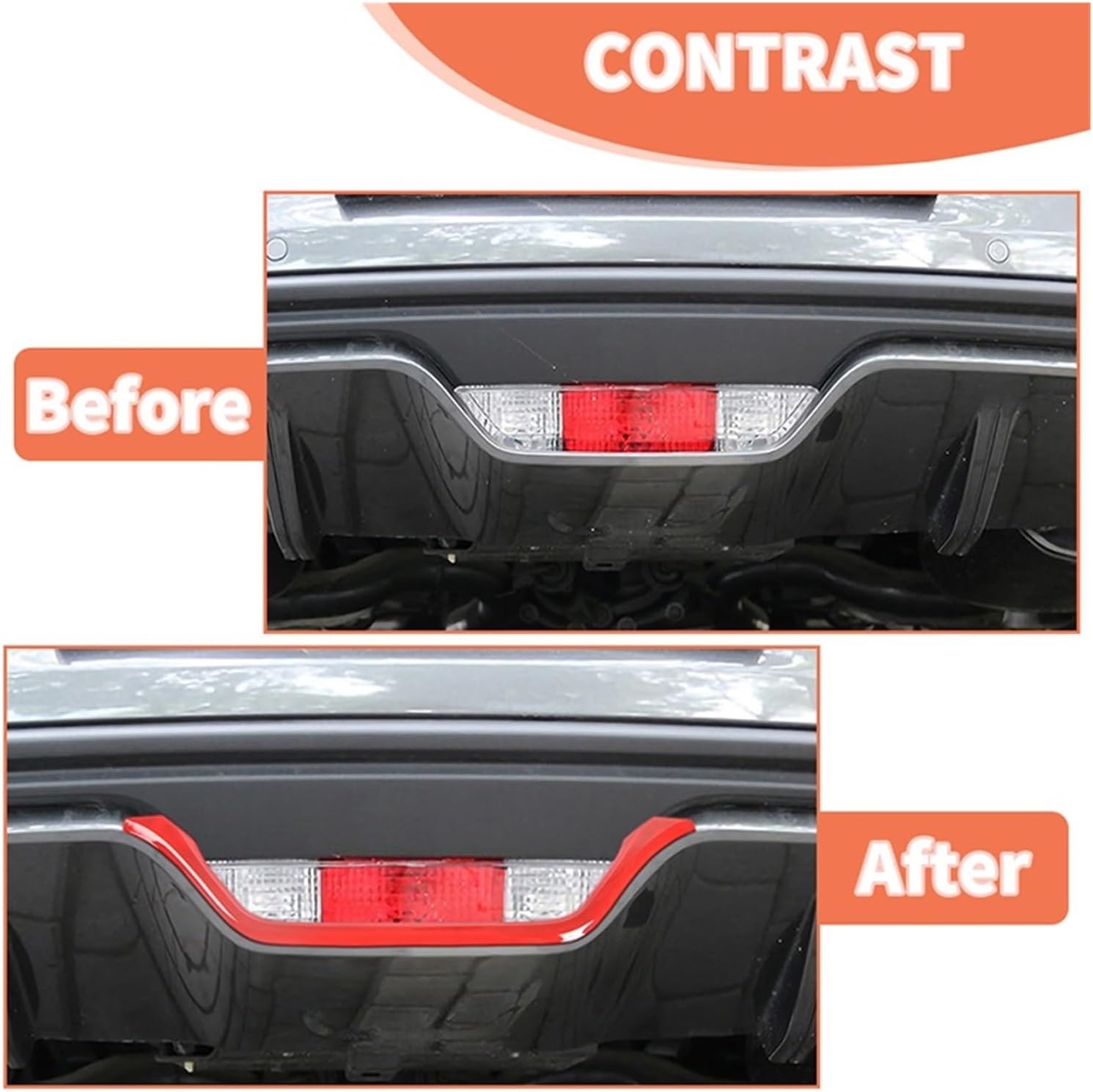 US Standard Car Reversing Lights Decorative Compatible With Ford Mustang 2015 2016 2017 2018 2019 2020 2021 2022 2023 2024 Accessories(Chrome)