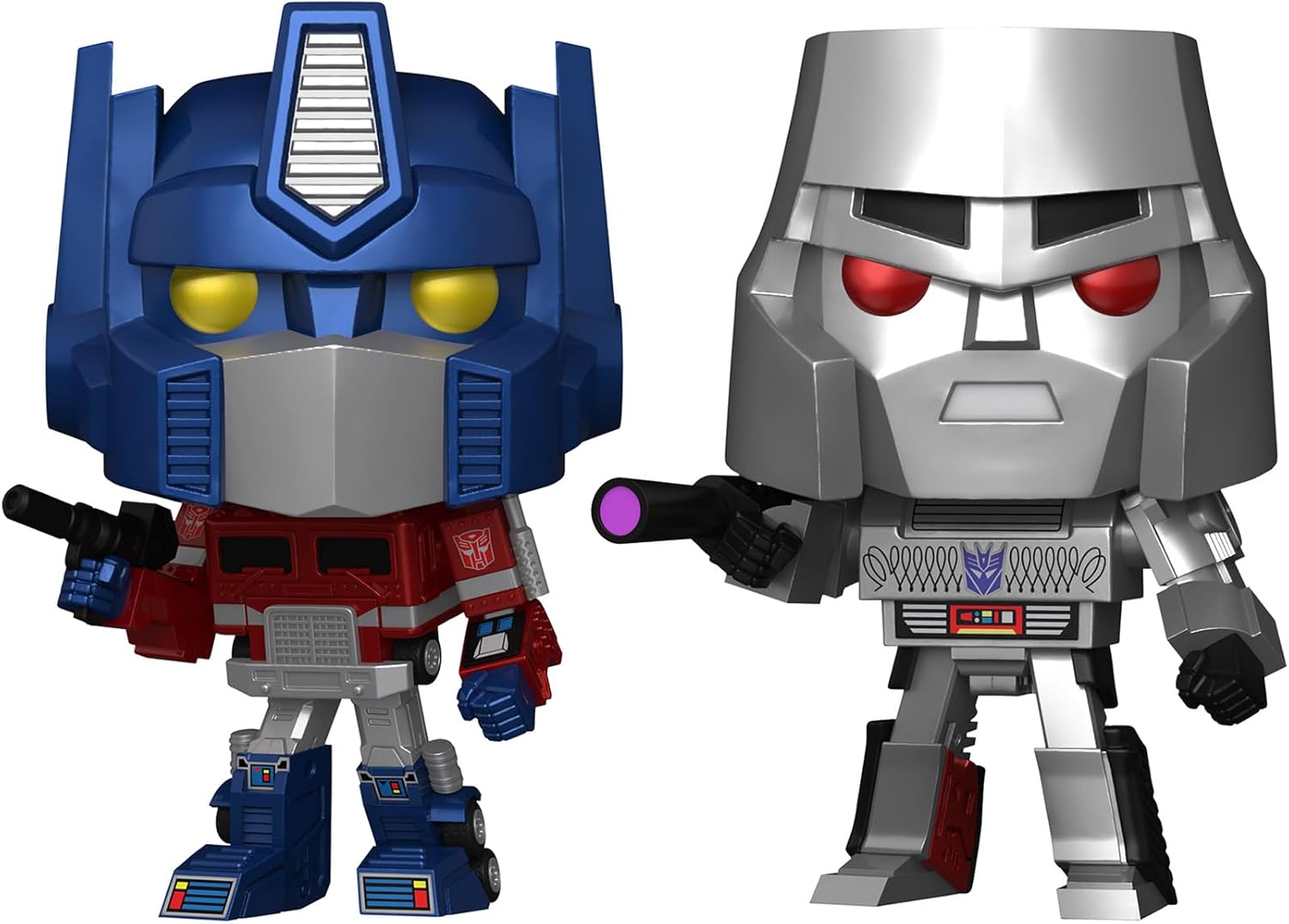 Funko Pop! Transformers: Generation 1 Metallic Optimus Prime and Megatron Vinyl Figure 2-Pack, 4.9 and 4.7-inches, 81967
