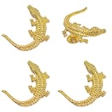Geentie Creative Gecko Knob Animal Handle Home Improvement for Cupboard Drawer Bedside Furniture Door Decorate Pull Handles 4 pcs(Golden)