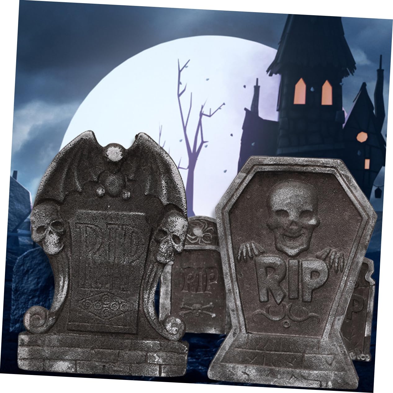 BESTonZON 4 Pz decorazione della lapide halloween maschete decorazione halloween addobbi statue di lapidi del cimitero decorazione in schiuma di halloween adornare finta lapide del partito