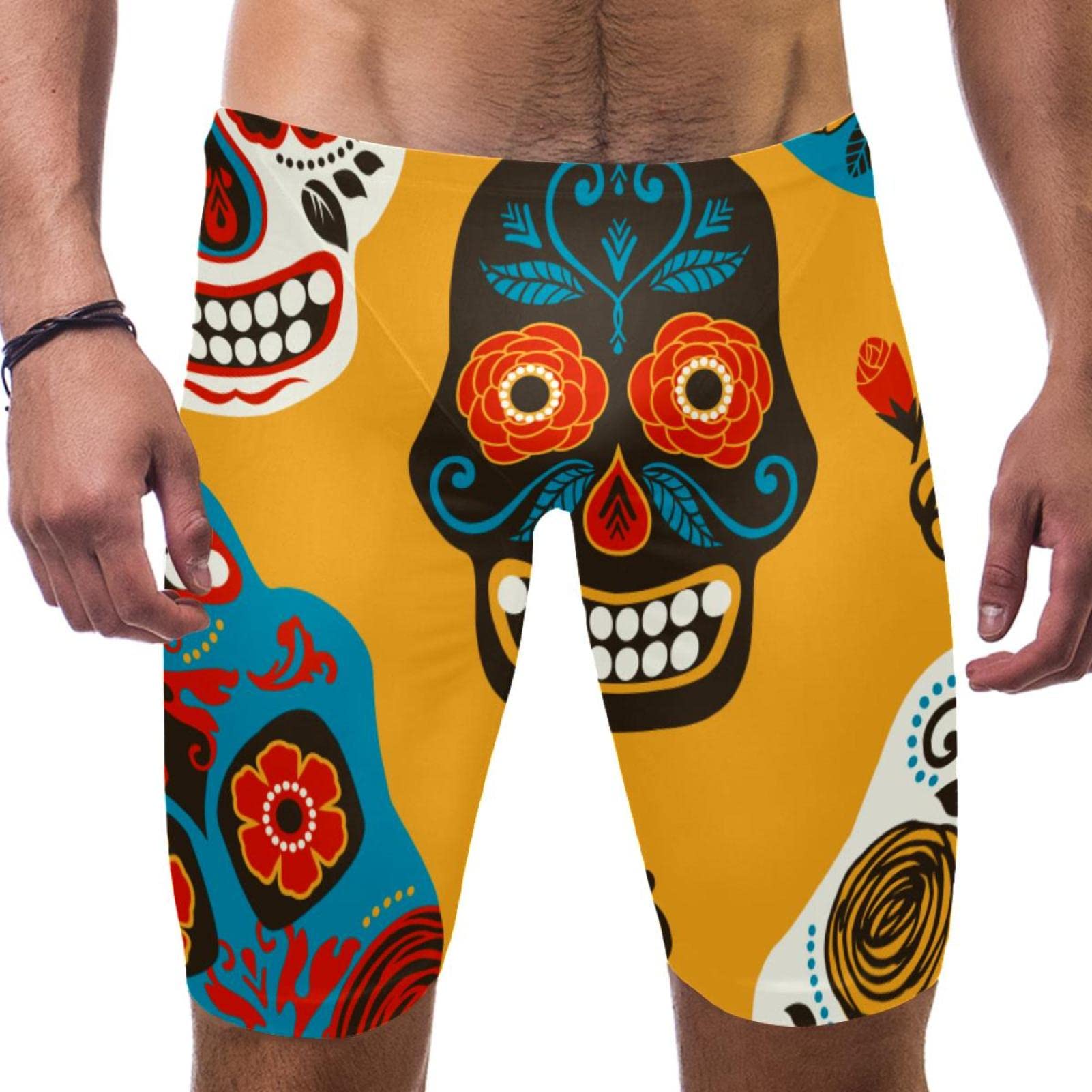 Traje de baño Sugar Skulls para hombre con diseño multicolor resistente 7