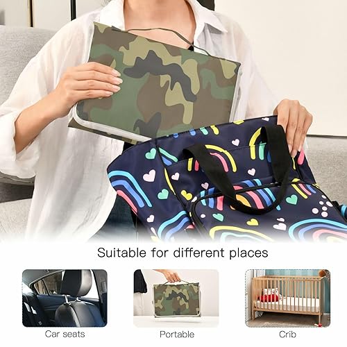 Miniatura 5 de Cambiador portátil de camuflaje para recién nacido, cambiador de pañales para recién nacido, estación de cambio de pañales reutilizable para bebés,