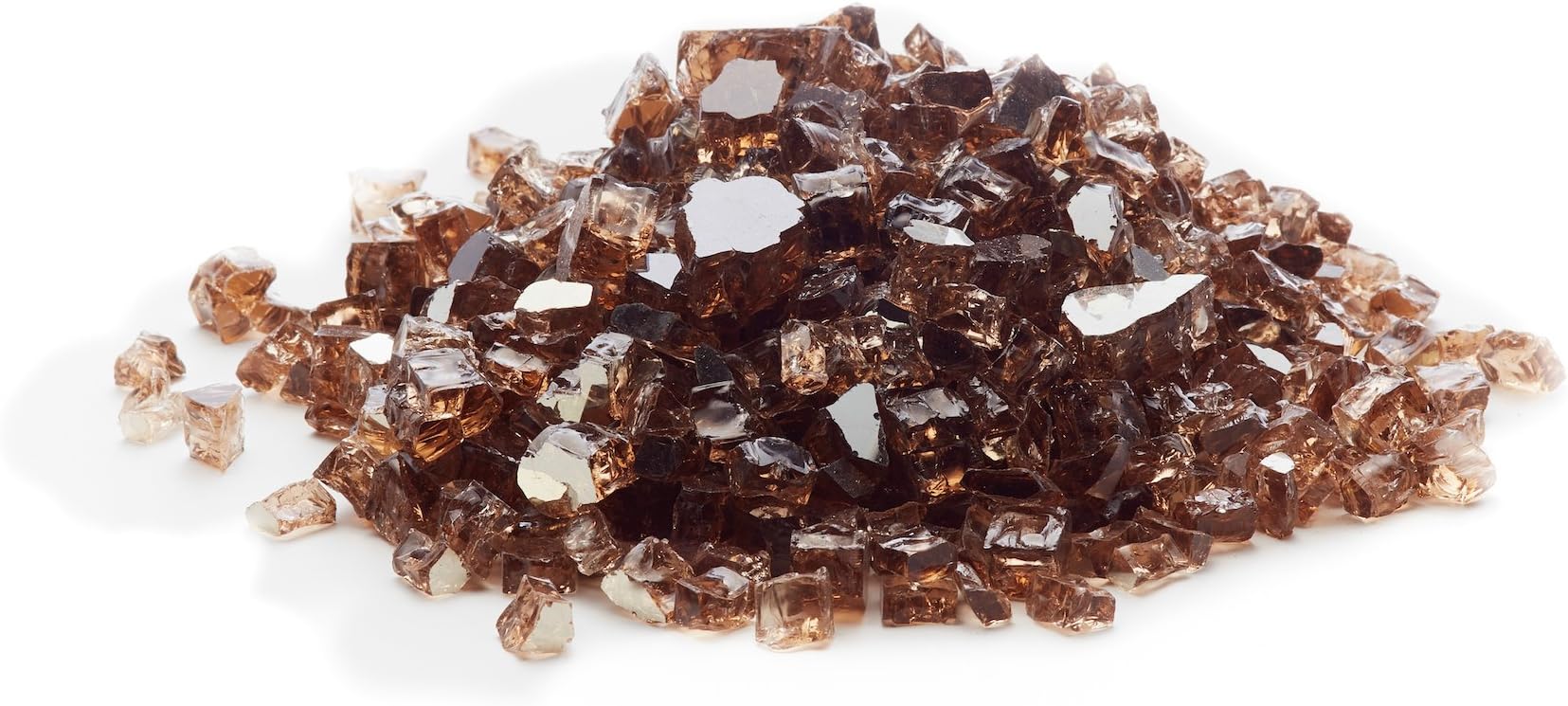 Exotic Fire Glass | Copper Reflective Fire Pit Glass | 25 Pound Bag | Medium 1/2 Inch Glass Size | Perfect for Any Natural Gas or Propane Outdoor Fire Pit