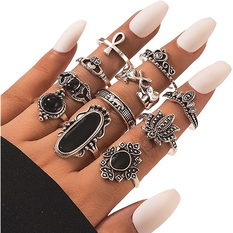 Crymystal Boho Knuckle Stacking Rings Set: Stunning Style for Teen Girls