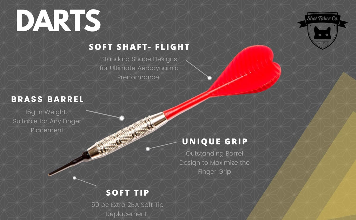 Soft Tip Darts Set |12 pc Bar Darts | 50 Extra Black 2BA Tips | 3 of Each Color| Fun Darts for 4 Players on Electronic/Plastic Dartboard
