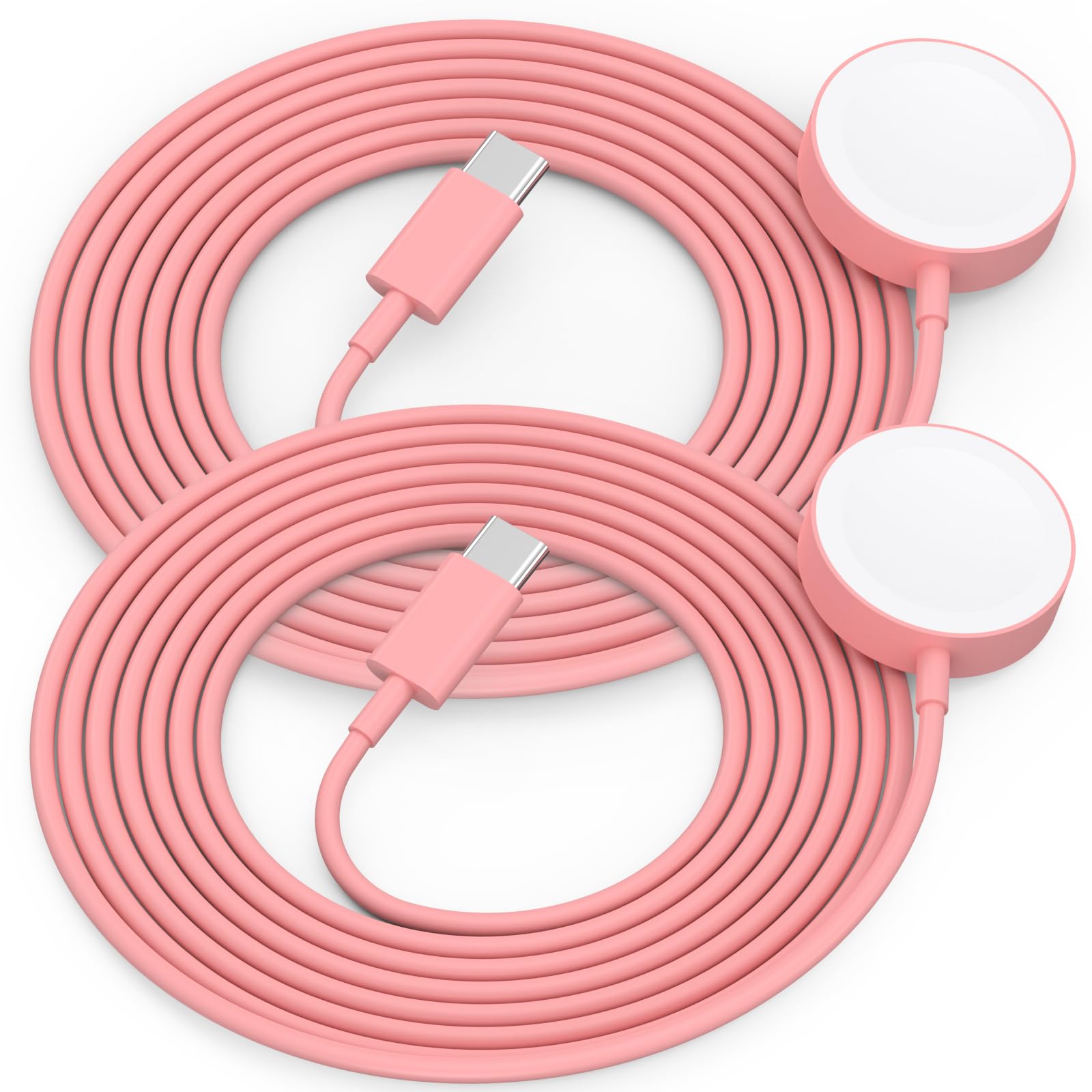 2Pack USB C for Watch Charger Magnetic Charger Wireless Portable Compatible with Watch Ultra2 Ultra Series 10/9/8/7/6/SE/SE2/5/4/3/2/1-[1m/Pink]