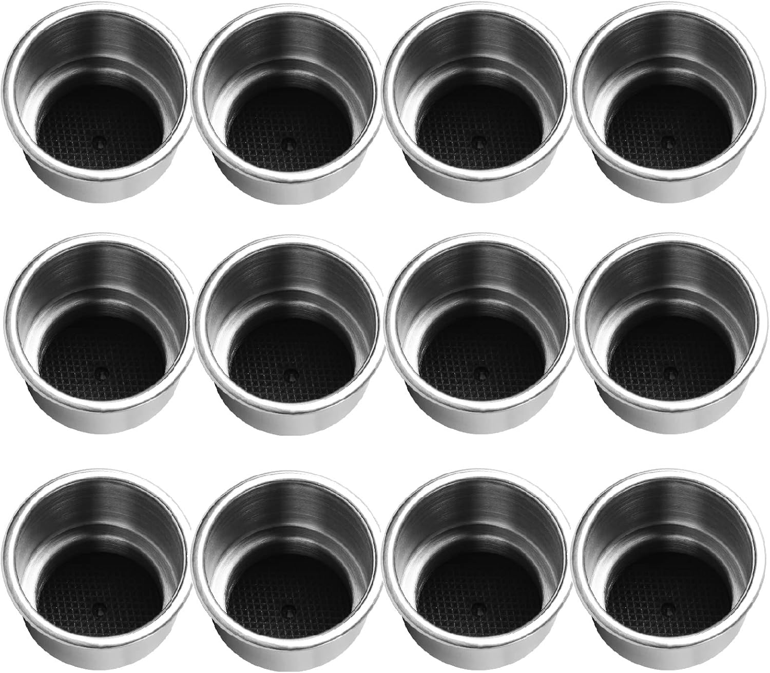 NovelBee 12pcs Boat Cup Holders,Stainless Steel Marine Cup Drink Holder Insert with Drain for Marine Boat Rv Camper