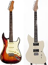 KGD Jazzmaster Mahogany Solid Body Electric Guitar,Roasted Maple Neck and Rosewood fingerboard,Bone Nut,6-String H-H Guitar,Professional/Full Size/Electric Guitars for Adults