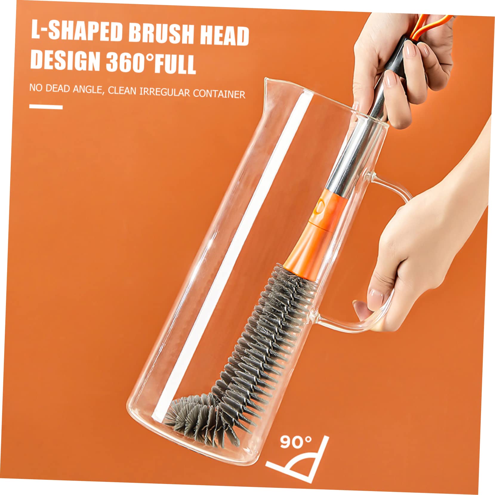 FOMIYES 2 Sets Cup Brush Bottle Cleaning Brush Multifunctional Cleaning Brush for Bottles Water Bottle Scrubber Glass Water Cleaner Brush Water Brush Soft Replaceable Cleaning Ball Pp