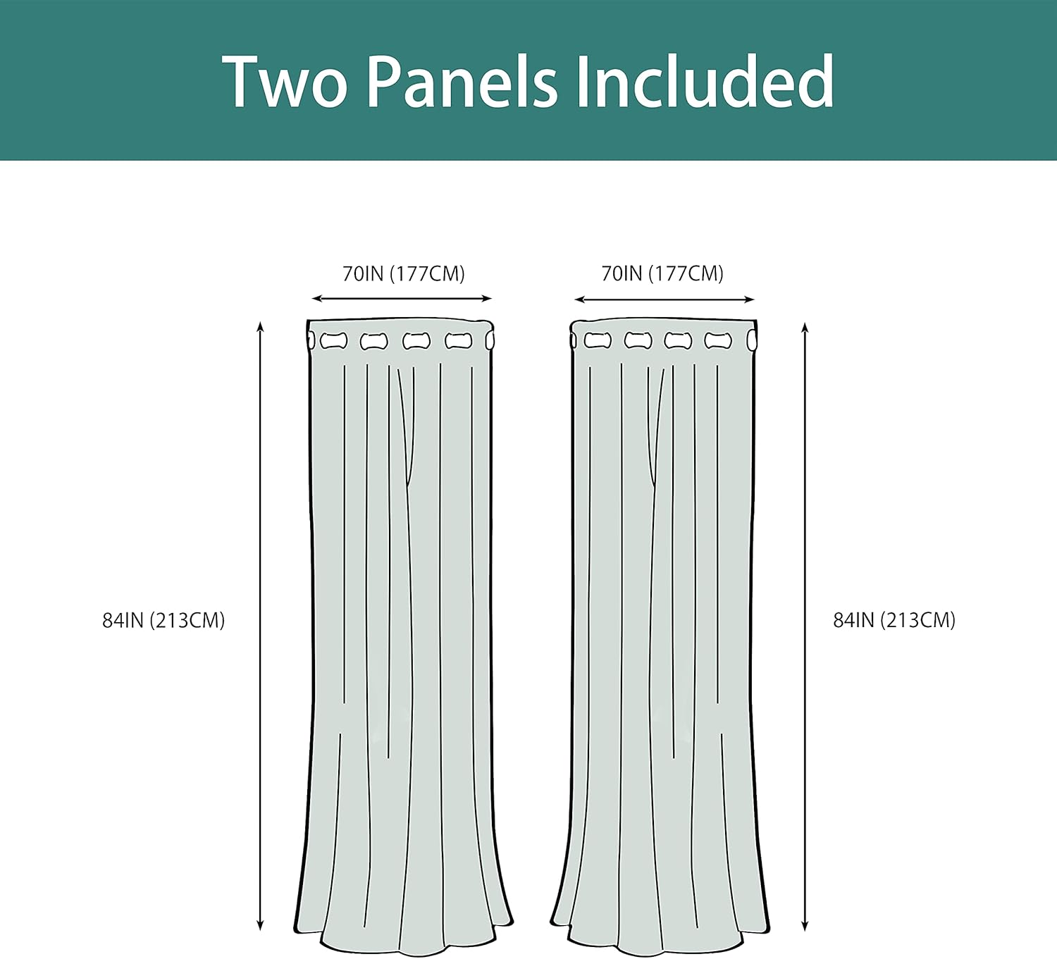 LORDTEX Linen Look Textured Blackout Curtains with Thermal Insulated Liner - Heavy Thick Grommet Window Drapes for Bedroom, 70 x 84 Inches, Blue, Set of 2 Panels