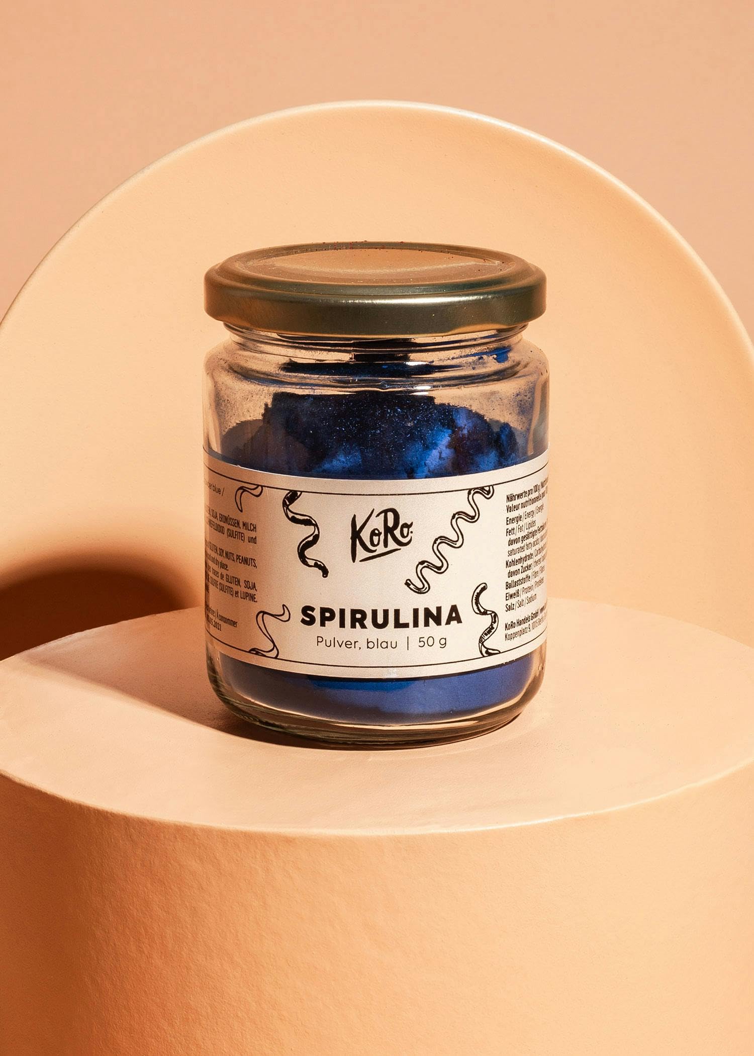 KoRo - Spirulina Pulver blau 50 g - Pulver aus der Süßwasser-Mikroalge Spirulina - Zum Färben von Smoothies oder Bowls