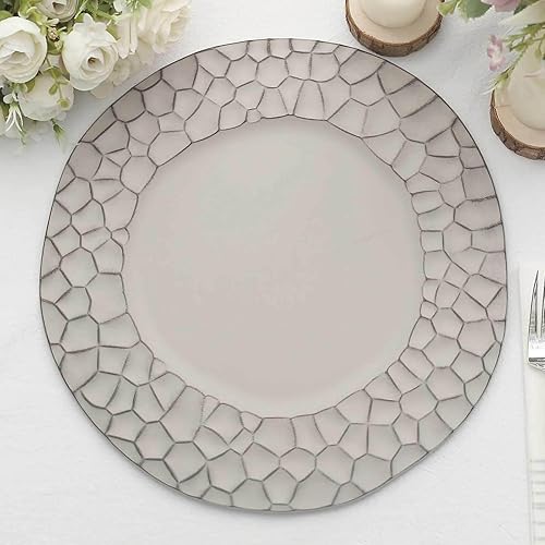 Miniatura 10 de Efavormart - Paquete de 10 platos de plástico con espejo de oro rosa para colocar la mesa, 13 pulgadas, ligeros, redondos, decorativos, para platos