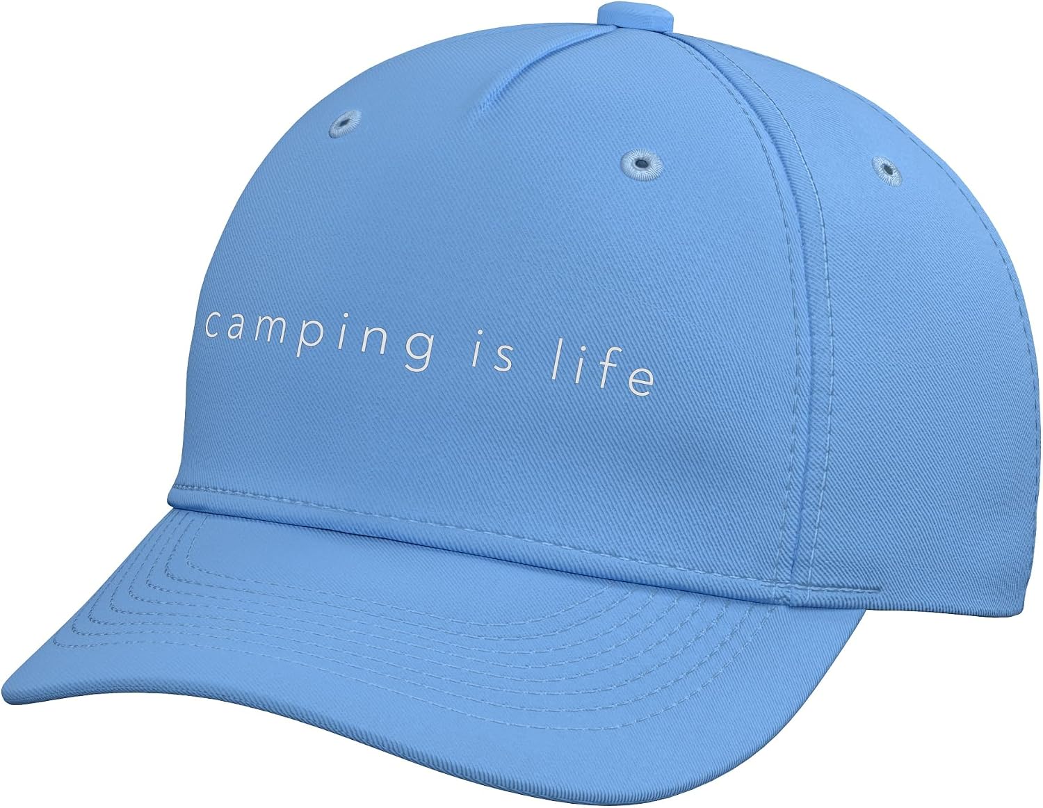 Camping is Life Funny Minimalist Saying Adjustable Baseball Hat