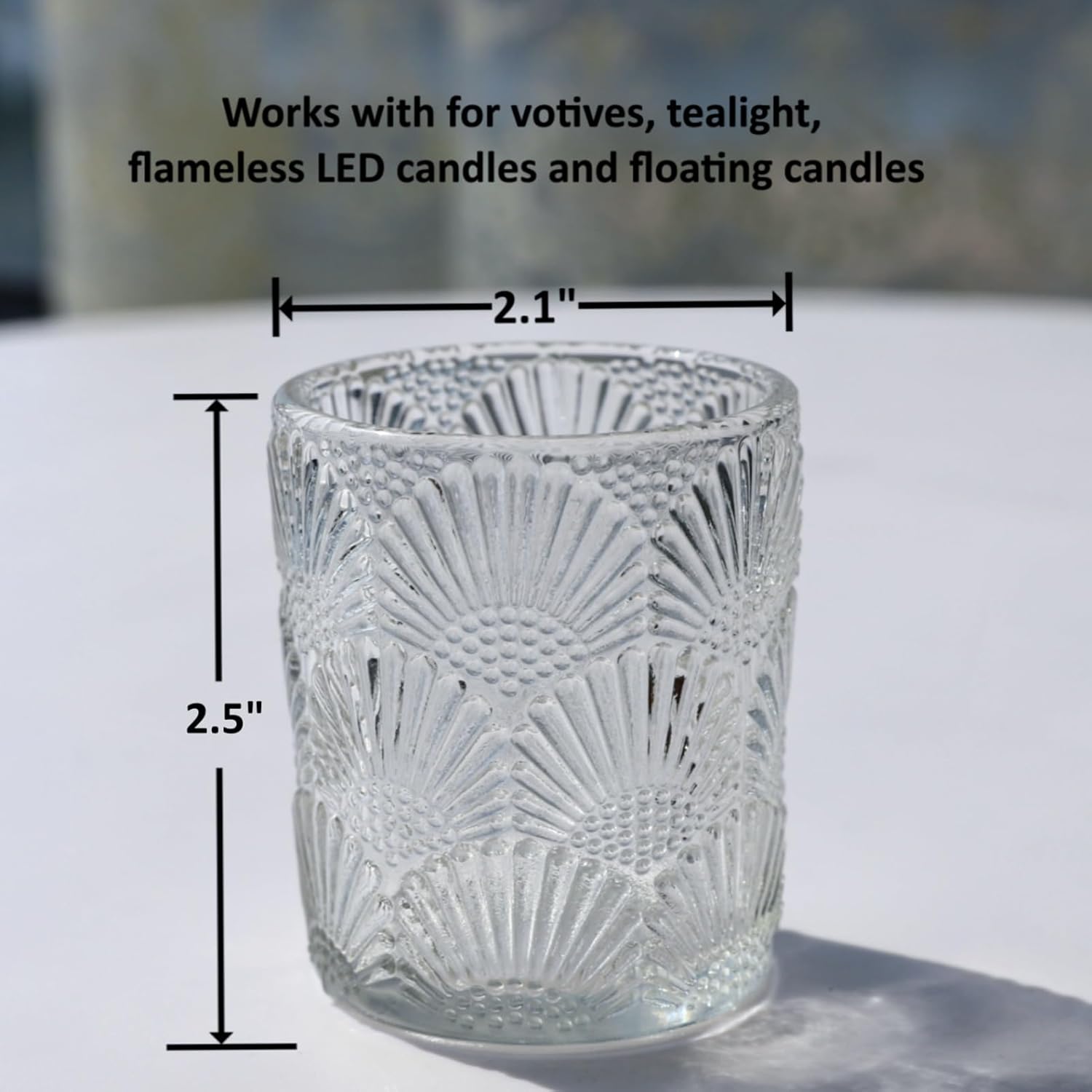 Woho 12Pcs Clear Votive Candle Holders Glass, Glass Tealight Candle Holder for Table Centerpiece, Vintage Tea Lights Candle Holder Decor for Wedding Table, Birthday Christmas Party - Image 5