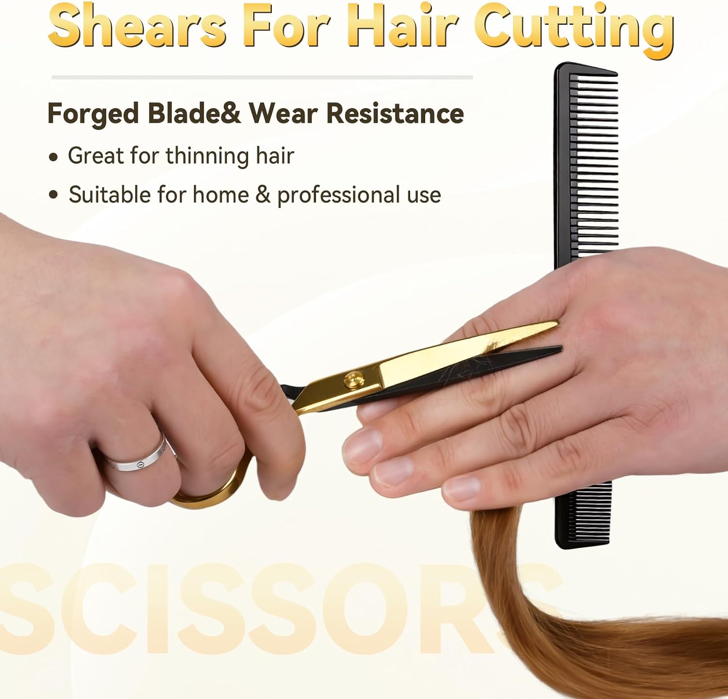 Professional Hair Cutting Scissors Set 10 Piece Stainless Steel Barber Shears Kit for Salons Barbershops Home Haircuts, Family Grooming and DIY Hair Styling