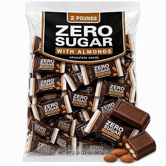Zero Sugar Milk Chocolate Candy with Almonds, Bulk Bag, 2 lb