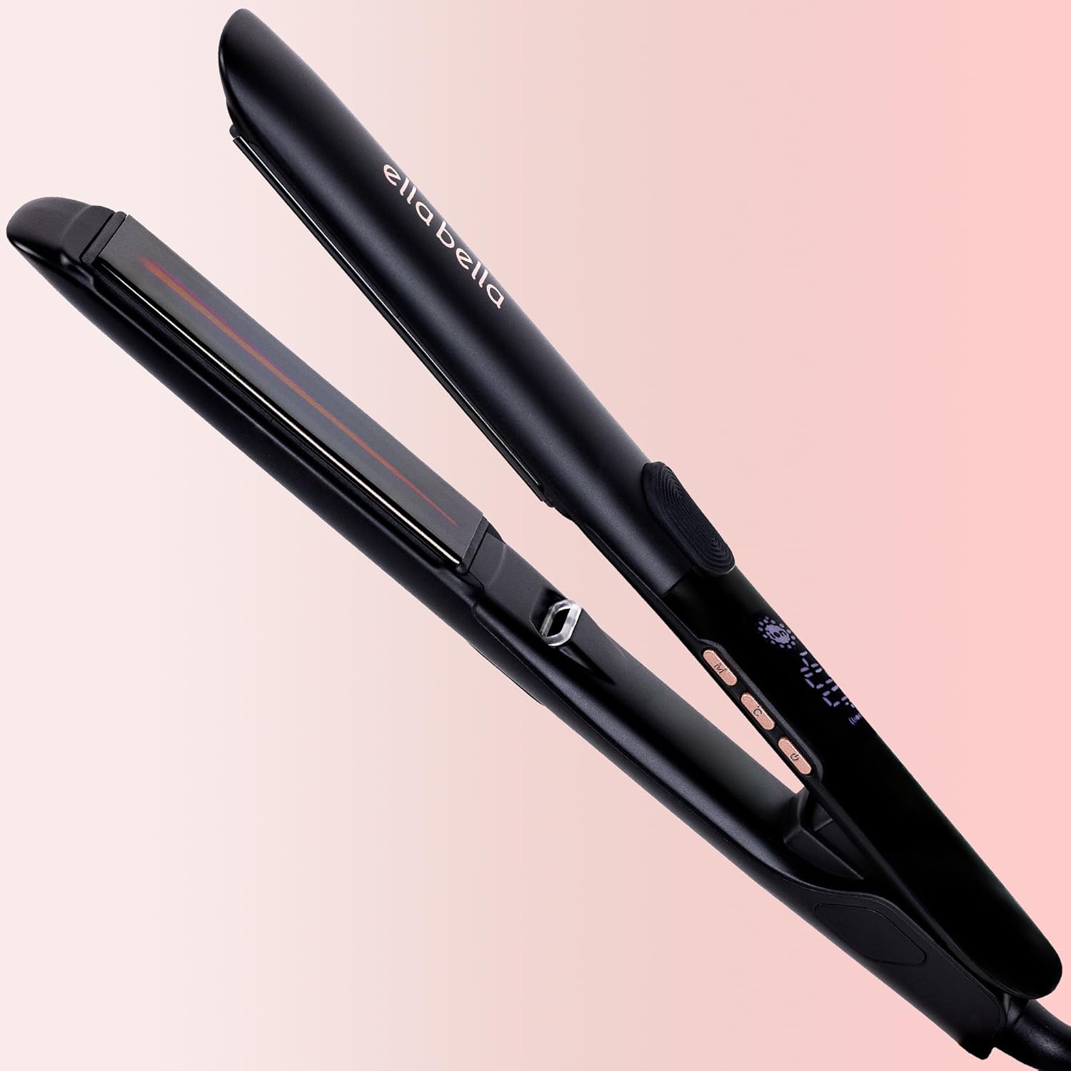 ELLA BELLA Titanium Flat Iron Hair Straightener Slim (with Infrared)  Professional Straightening Iron  Digital Display to Accurately Control Temperature  As Featured in Good Housekeeping