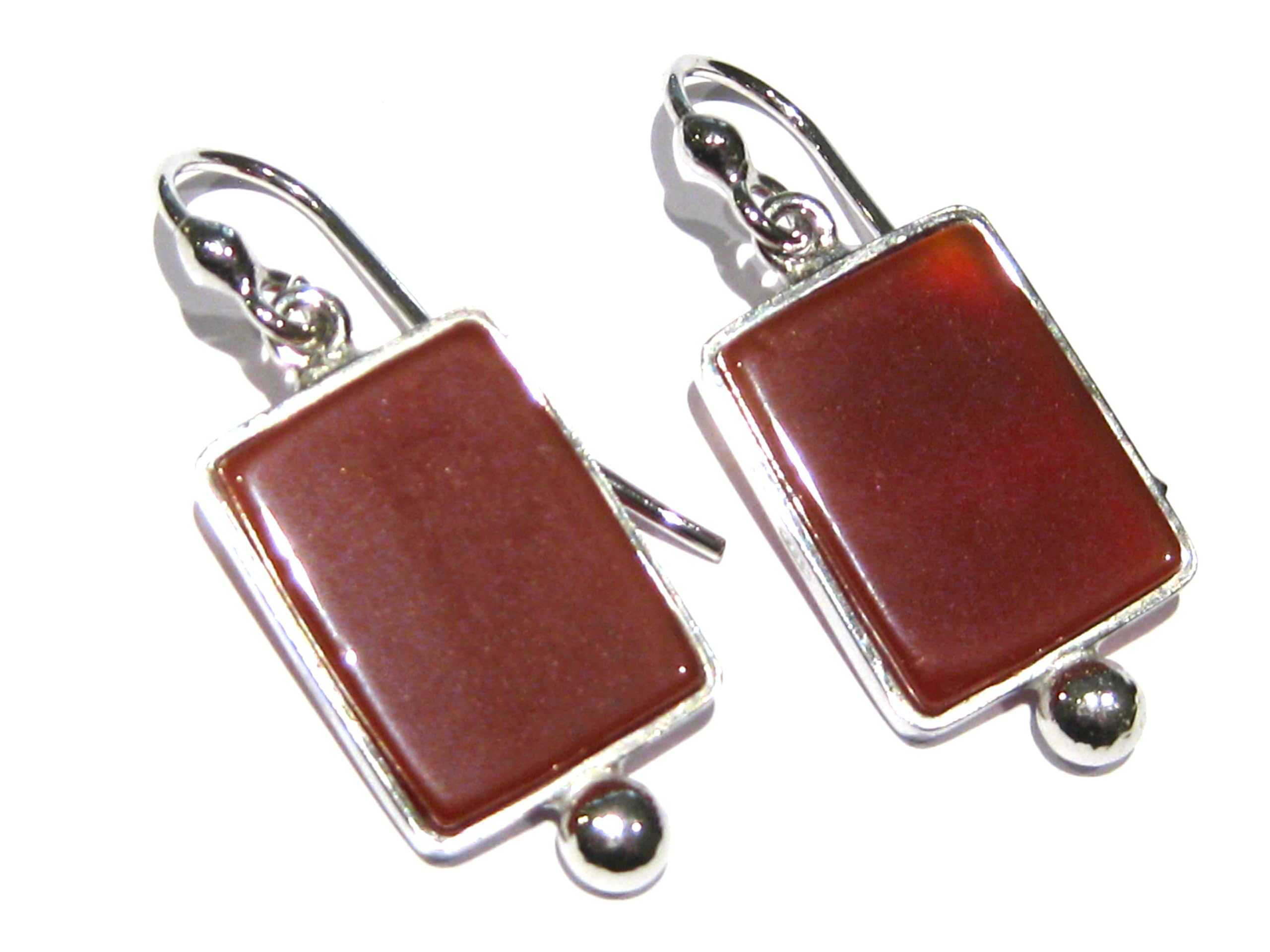 Cornaline boucles d'oreilles de haute qualité en pierre fine - 6