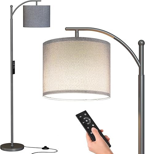 SUNMORY Lámpara de pie regulable con control remoto, lámpara para sala de estar, temperatura y brillo de color continuo, lámpara de pie para