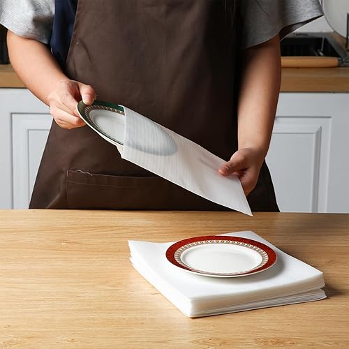 Miniatura 4 de Frienda Kit de embalaje de 240 platos móviles, 60 hojas de espuma, 180 piezas, 6 tamaños, fundas de embalaje de placas para mudanzas, bolsas de