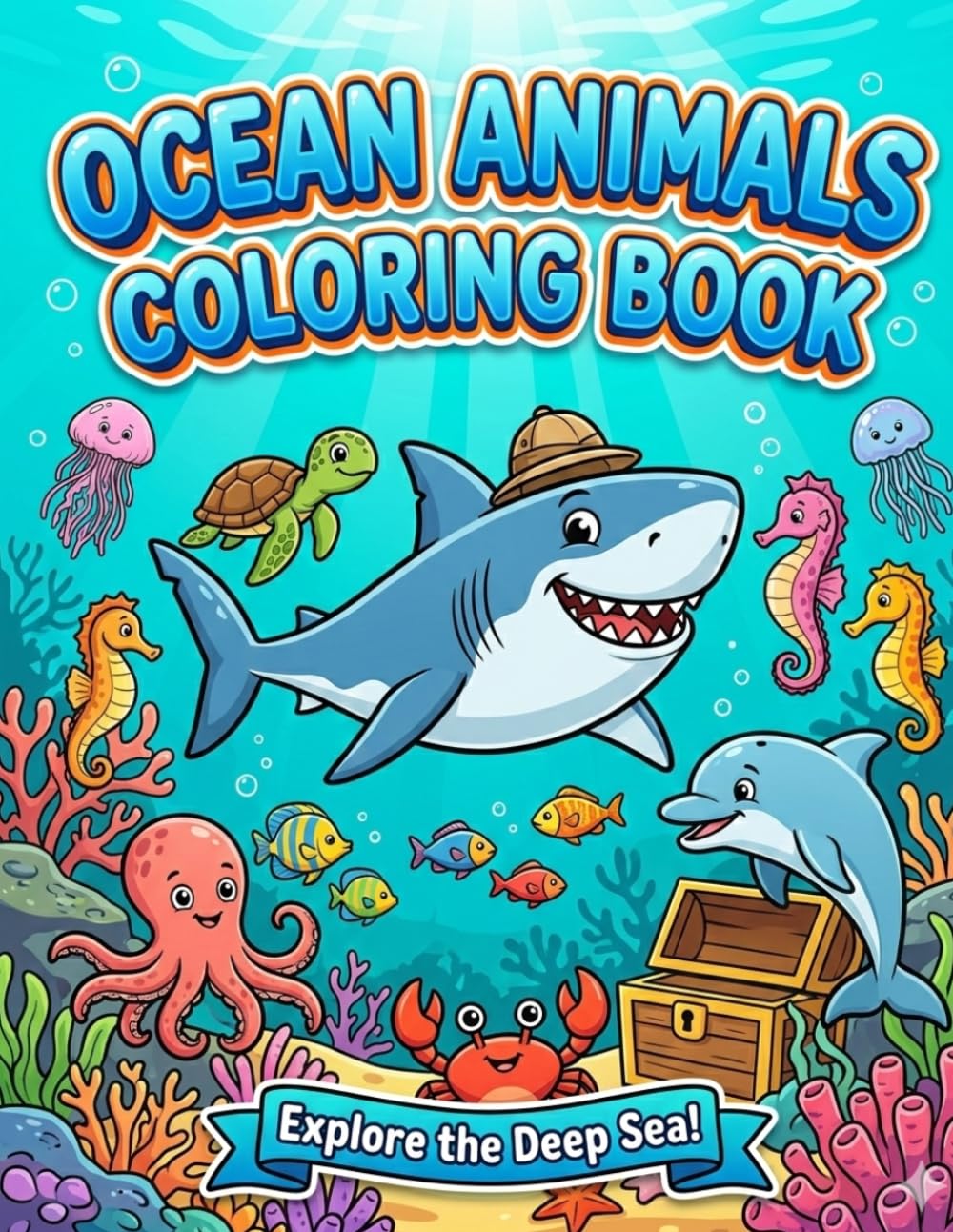 Ocean Animals Coloring Book: Explore The Deep Sea!