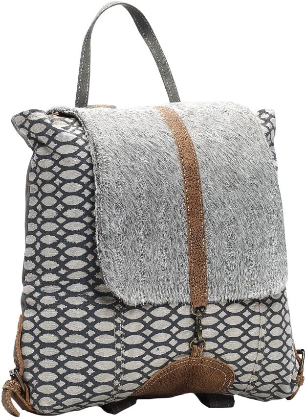 Myra Bag Honey Bee Cowhide & Upcycled Canvas Backpack S-1162