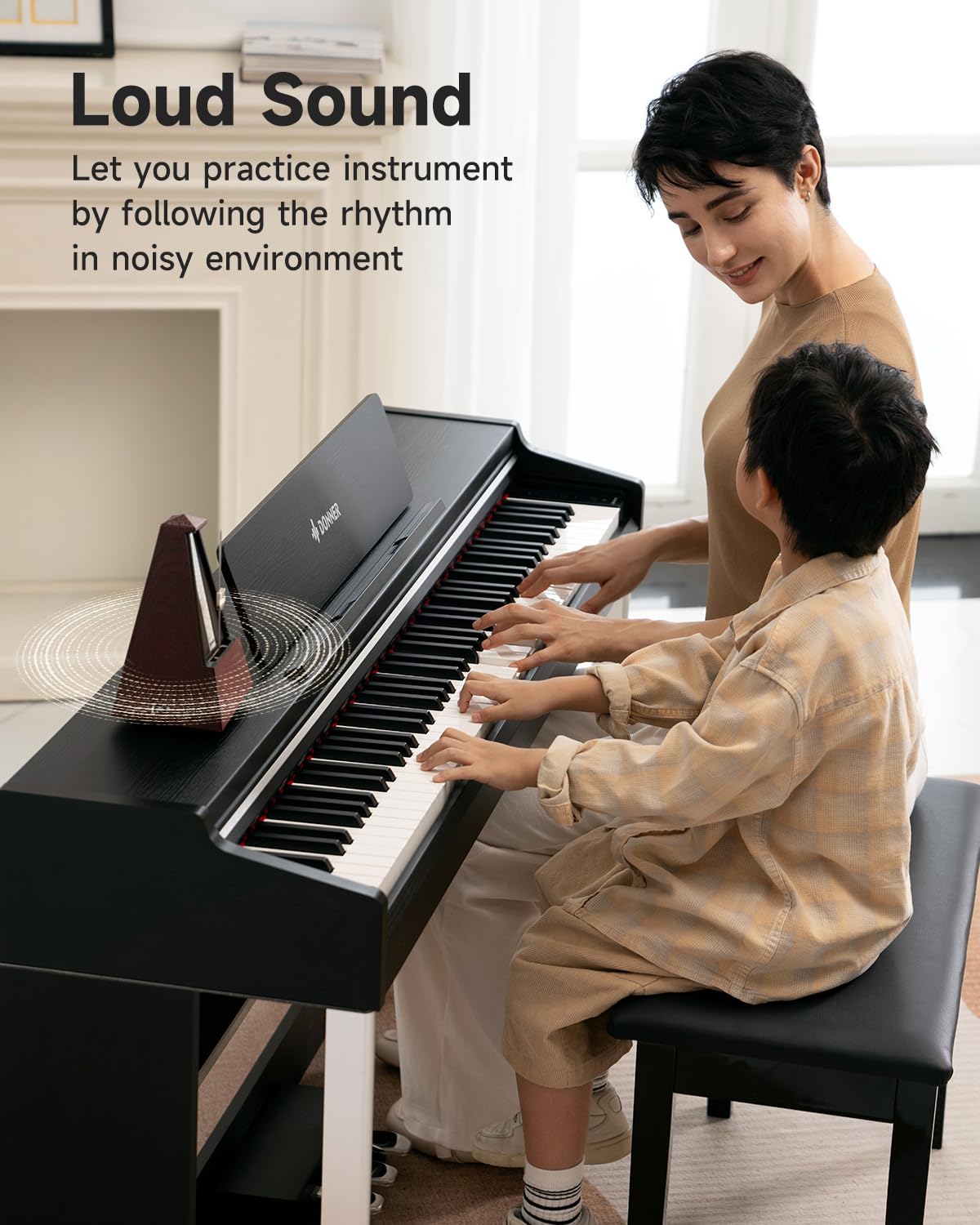 Donner Mechanical Metronome for Piano Guitar Drum Violin Saxophone Musician, Track Beat and Tempo, Loud Sound, Steel Movement, DPM-1 Red