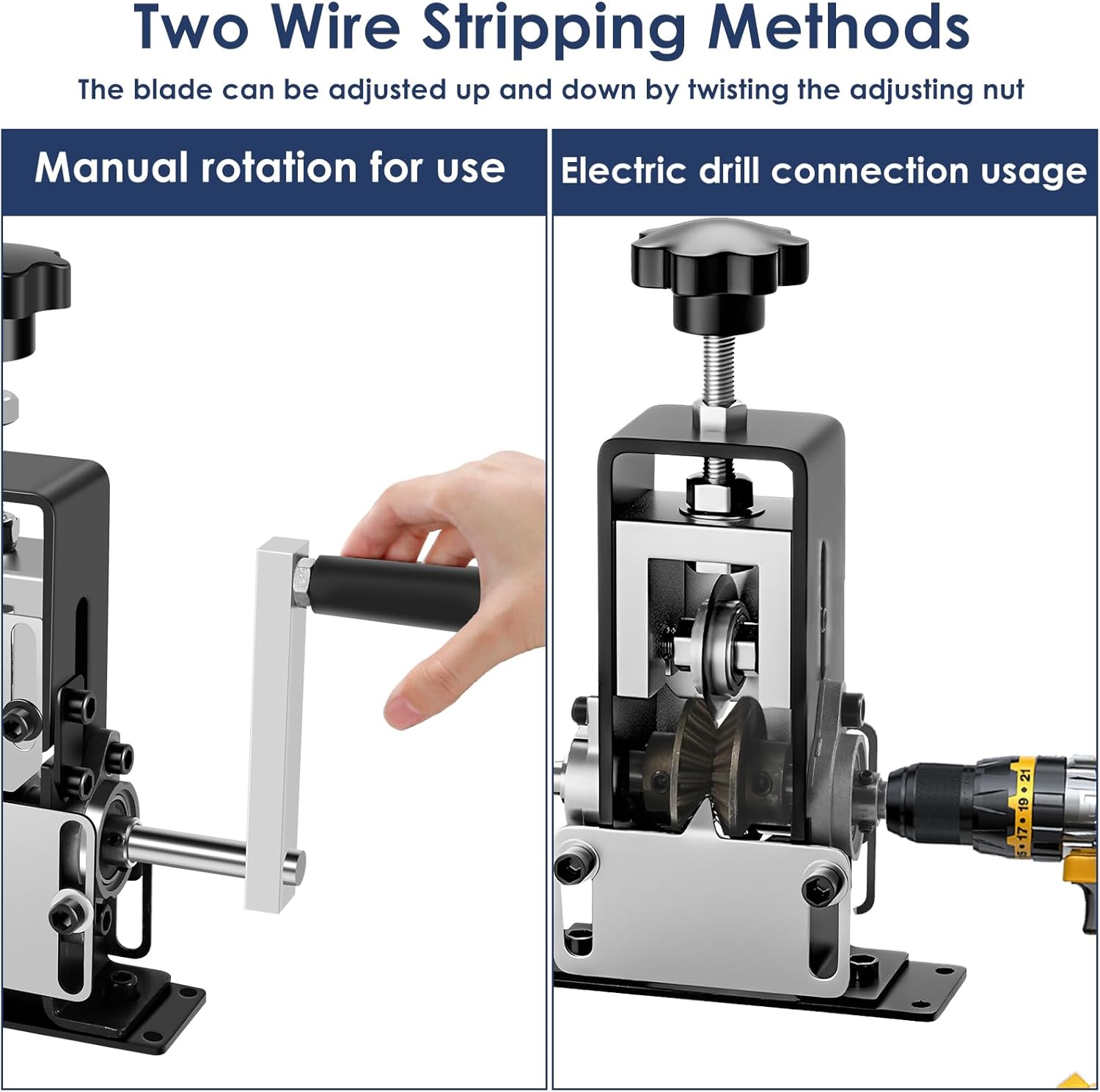Wire Stripper Machine Portable High Carbon Steel Manual Wire Stripping Machine Multipurpose Wire Stripper Tool for Scrap Copper Wire Recycling
