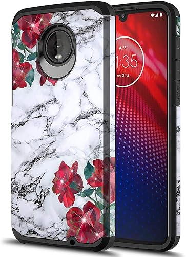 Rosebono - Funda compatible con Motorola Moto Z4Z4 Play, delgada, híbrida, a prueba de golpes, funda de armadura gráfica para Motorola Moto Z4Z4