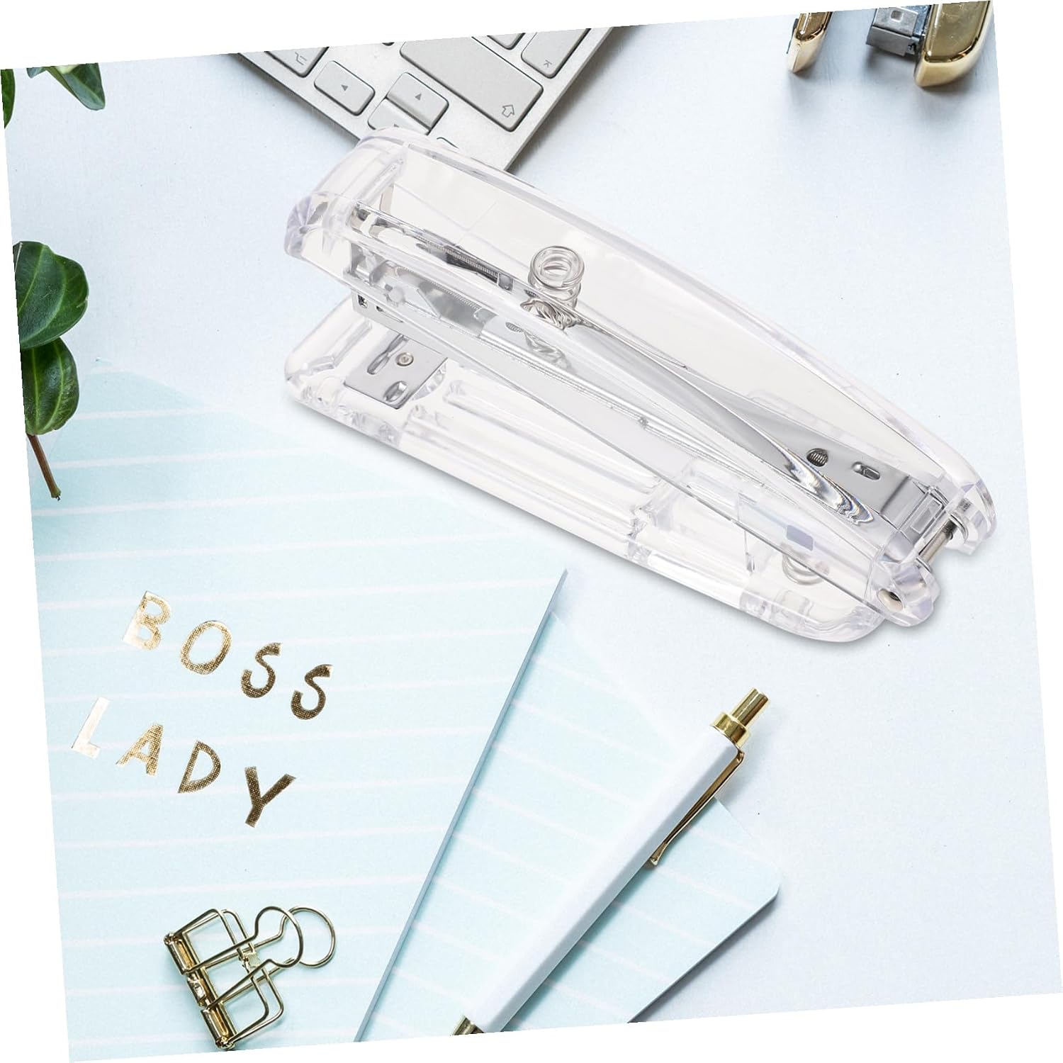 1pc Simple Stapler for Office and Student Use Book Binding Tool Unique Design Comfortable and Sturdy for Quick Work Completion Desktop Accessory image 5