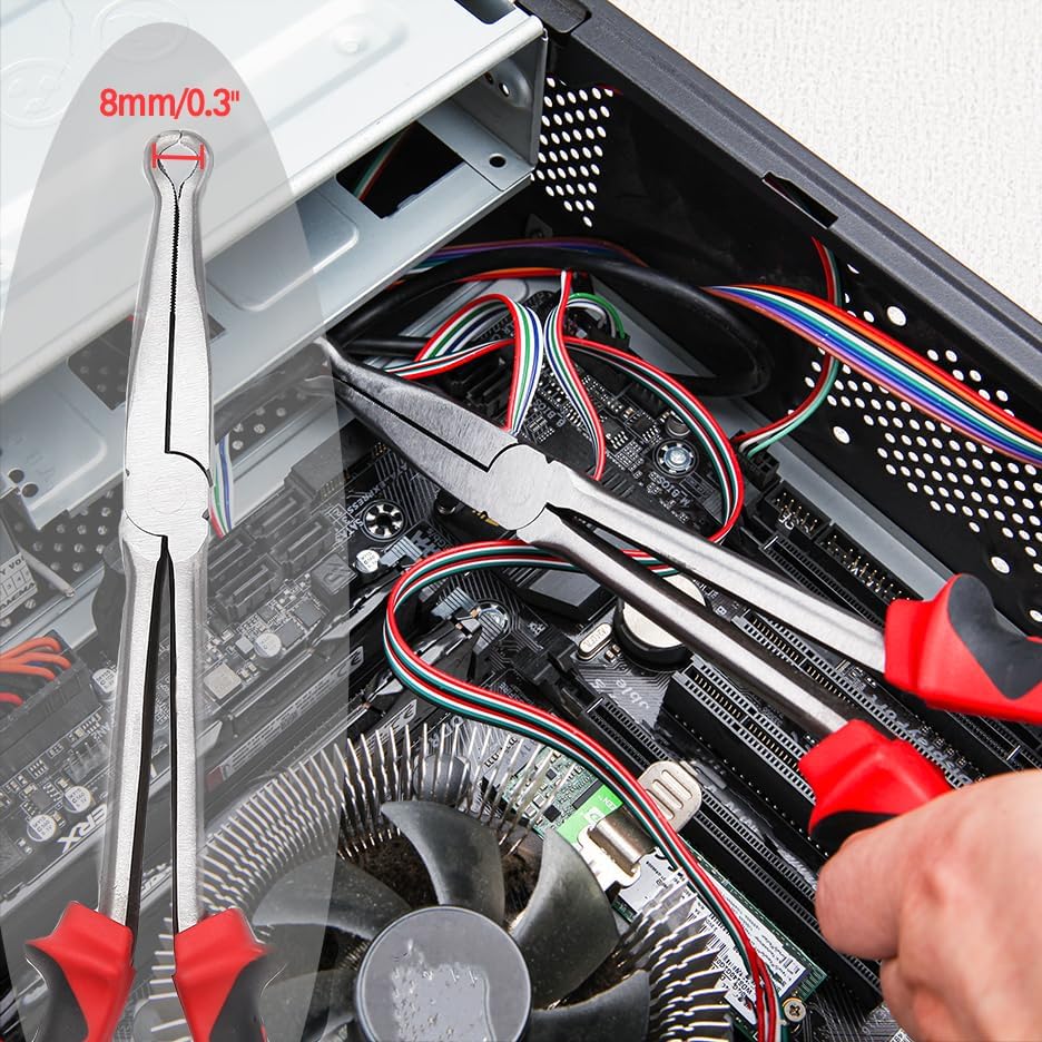 Miniatura 4 de Alicates de agarre de manguera de 11 pulgadas, alicates de nariz de anillo de largo alcance, alicates de extracción de botas de chispa de 310