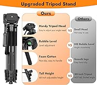 Vista 7 de JOILCAN Soporte de trípode para teléfono, trípode extensible de aluminio de 67 pulgadas con control remoto, trípodes portátiles para fotos