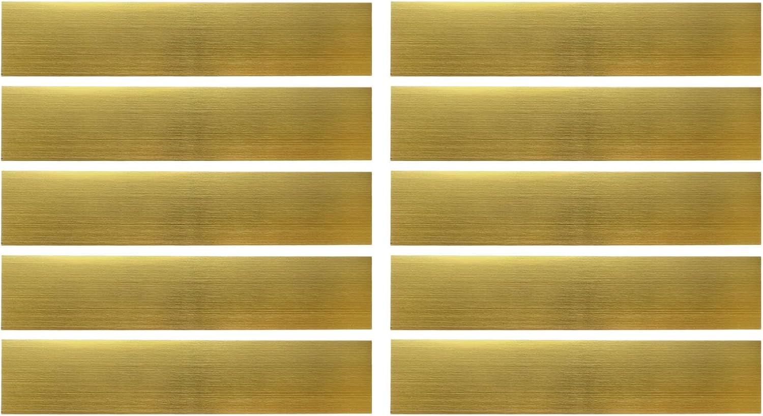 YOKIVE 10 Pcs Blank Engraving Name Plate, Office Name Plate Great for DIY Office Studio Home (10"x2" Golden)