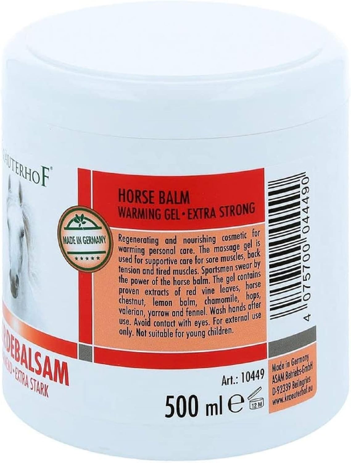 Kräuterhof® Warming & Extra Strong (16.9 Fl Oz) - Warming Massage Gel for Tired Muscles & Joints, Warming Effect, Relief for Sore Muscles, Back Tension & Joint Complaints - Image 8