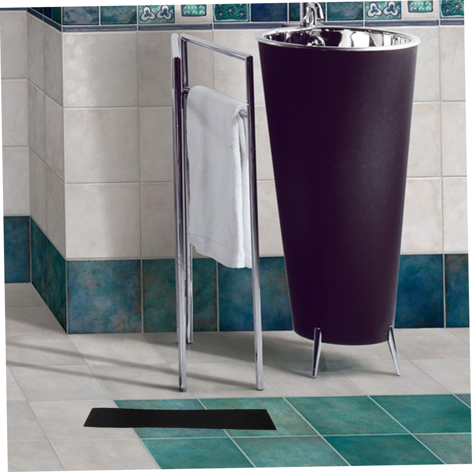 Nastro Antiscivolo Nero 1 Rotolo in Pvc, Striscia Adesiva