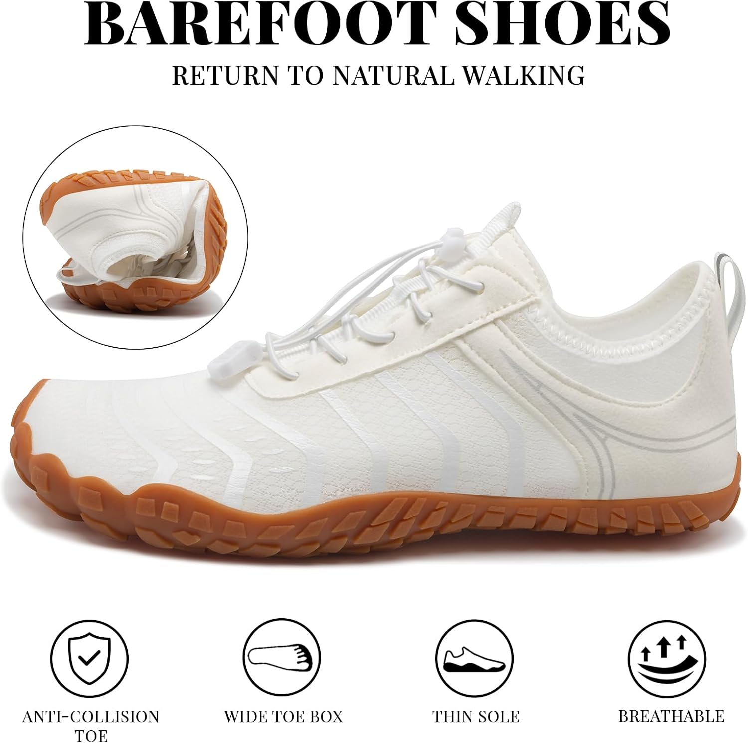 2026 New Hiking Barefoot Shoes Womens Mens Footwear,Wide Toe Box Water Shoe for Women Men,Zero Drop Comfortable & Non-Slip Barefoot Vitality Shoe Women's Athletic Footwear for Walking Hiking - Image 4