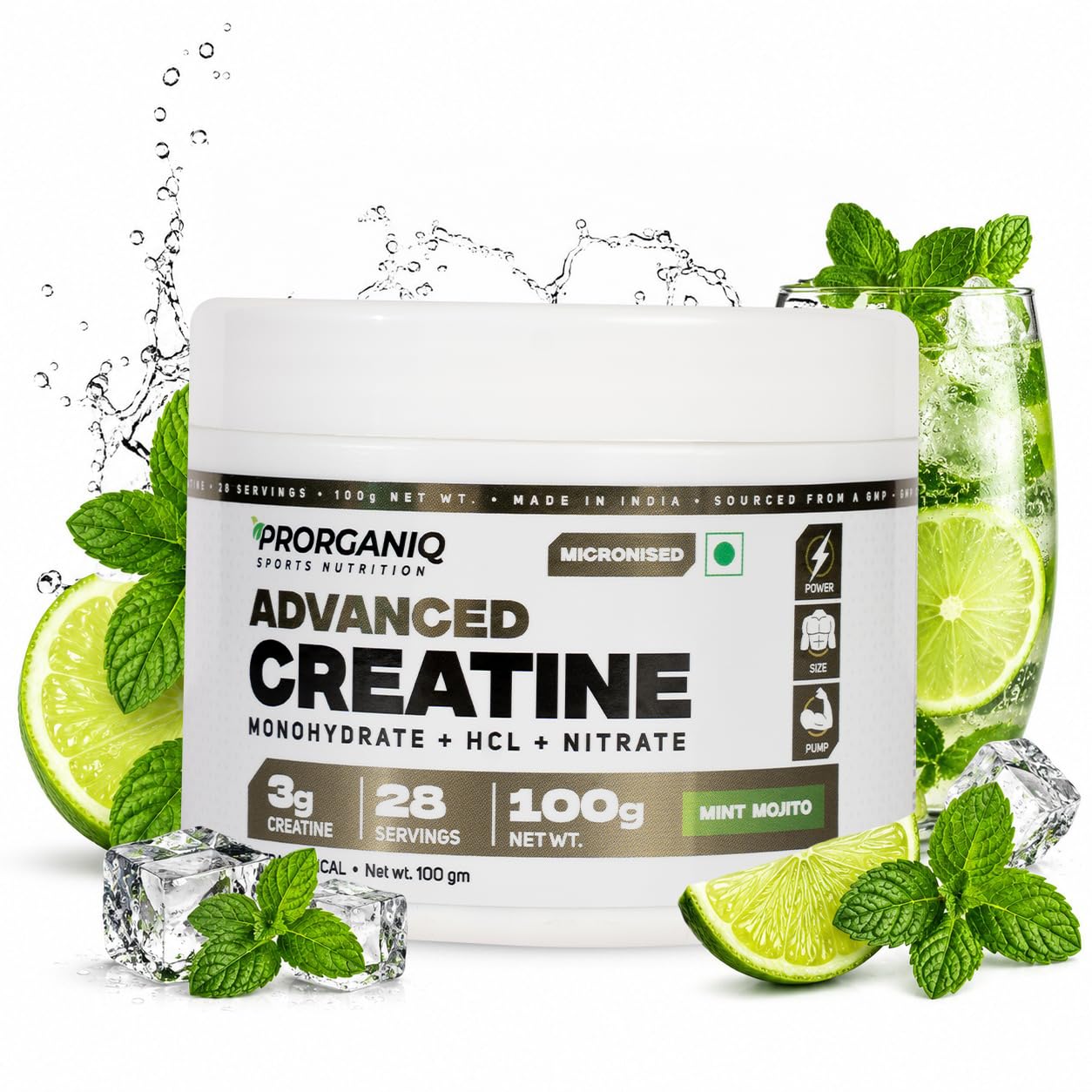 Advanced Creatine Monohydrate + HCL + Nitrate | 3-in-1 Formula | Micronized Powder for Men & Women (100 Grams, Unflavoured) — Amazon image 11