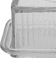 Vista 3 de Creative Co-Op Mantequillera de vidrio prensado transparente con tapa