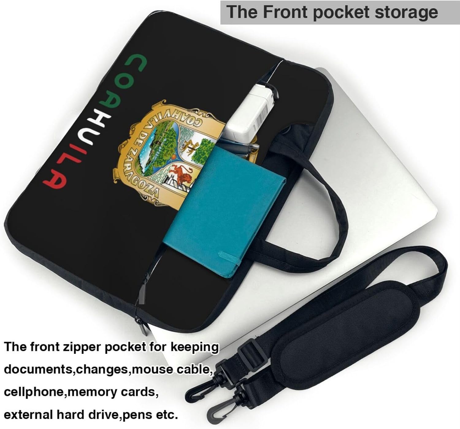 Flag of Coahuila 3D Pattern Laptop Bag Shoulder Bag Computer Notebook Briefcase Messenger Bag