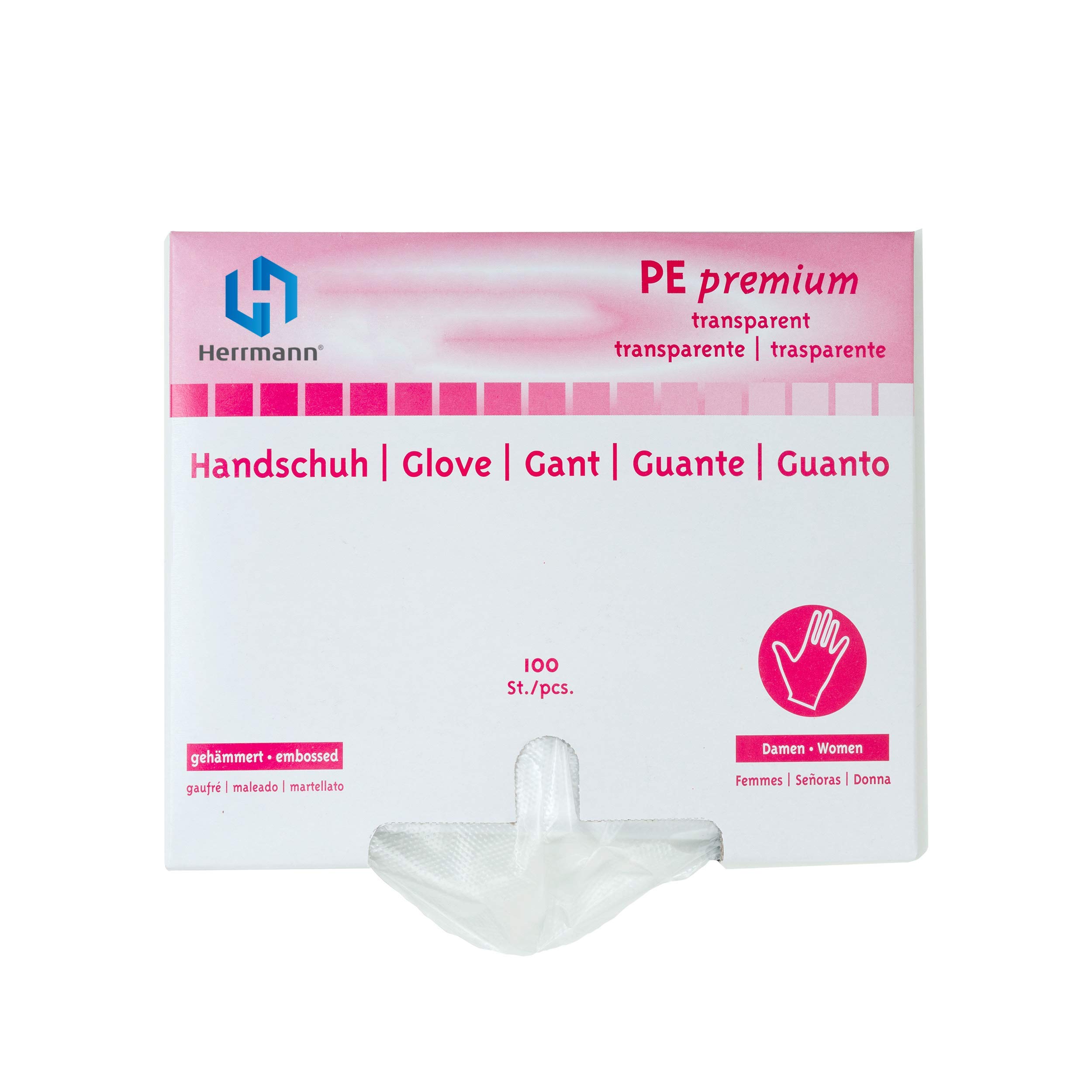 Herrmann PE-Handschuhe Premium Transparent | 100-er Pack in Spenderbox