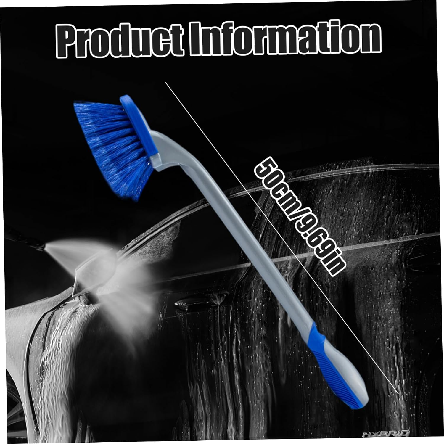 Car Wash Brush with Long Handle 20 Inch Portable Tire Brushes for Cleaning Tires with Non-slip Handle Multi-Function Cleaning Tool for Car, Wheel Brush, Wash with Long image 4