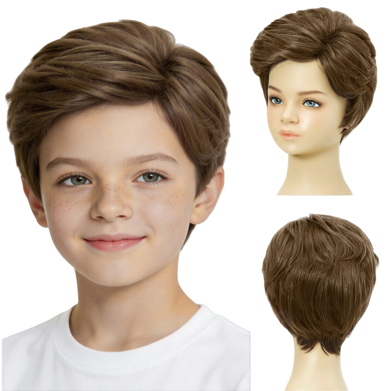 Photo 1 of incohair Short Light Brown Synthetic Heat Resistant Cosplay Wig