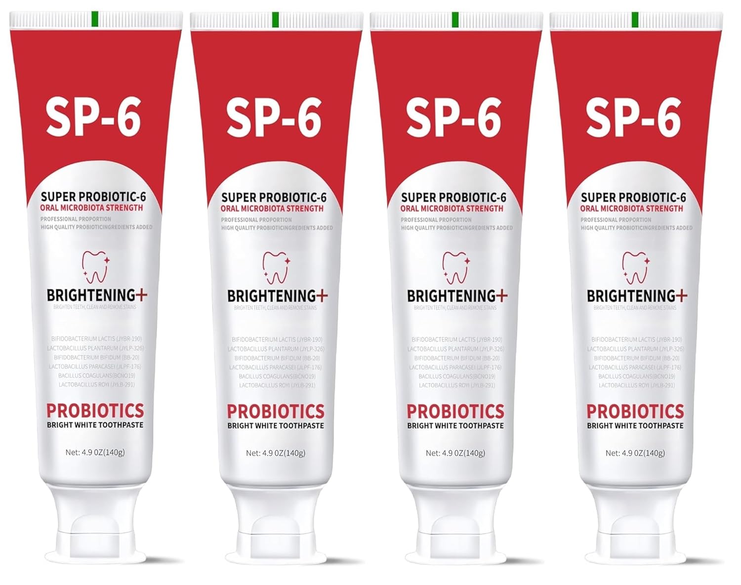 SP-6 Probiotic Whitening Toothpaste Enhanced Formula with 6 Probiotics for Teeth Whitening and Gum Health Enamel-Safe Fluoride-Free Fresh