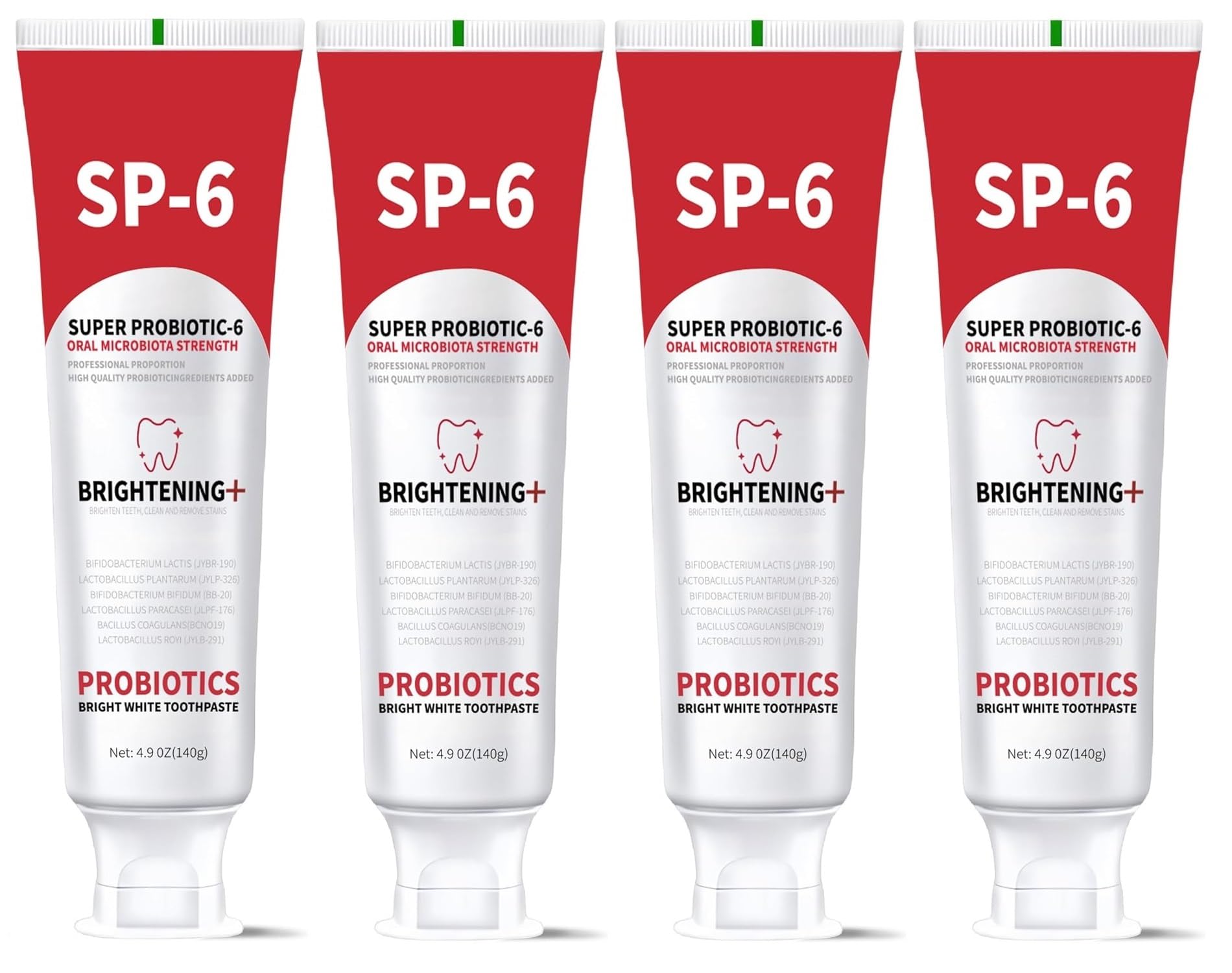 SP-6 Probiotic Whitening Toothpaste Enhanced Formula with 6 Probiotics for Teeth Whitening and Gum Health Enamel-Safe Fluoride-Free Fresh