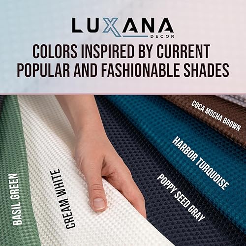 Miniatura 4 de LUXANA Cortina blanca crema de 72 x 72 pulgadas, juego de cortinas de ducha con 12 ganchos, juego de cortinas de baño neutras con cortina de ducha