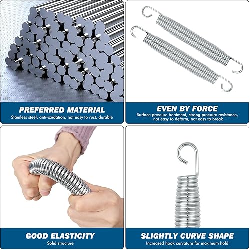 Miniatura 5 de Tudomro Resortes de repuesto para trampolín  Acero inoxidable resistente a la intemperie Metal Trampolín Tirando Herramienta Accesorios